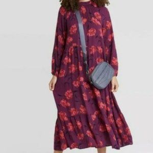 A New Day Dark Purple Floral Maxi Dress